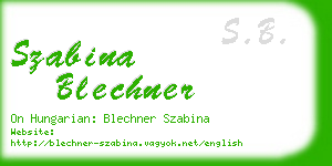 szabina blechner business card